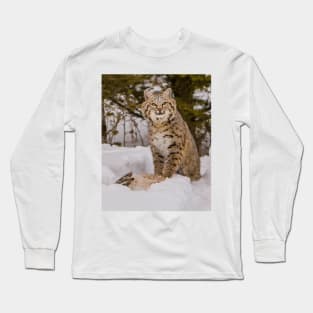 Bobcat with Rabbit 4x5 Long Sleeve T-Shirt